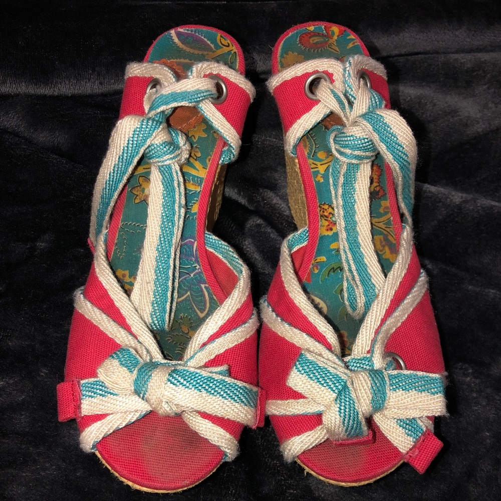 Pink White & Blue Espadrilles